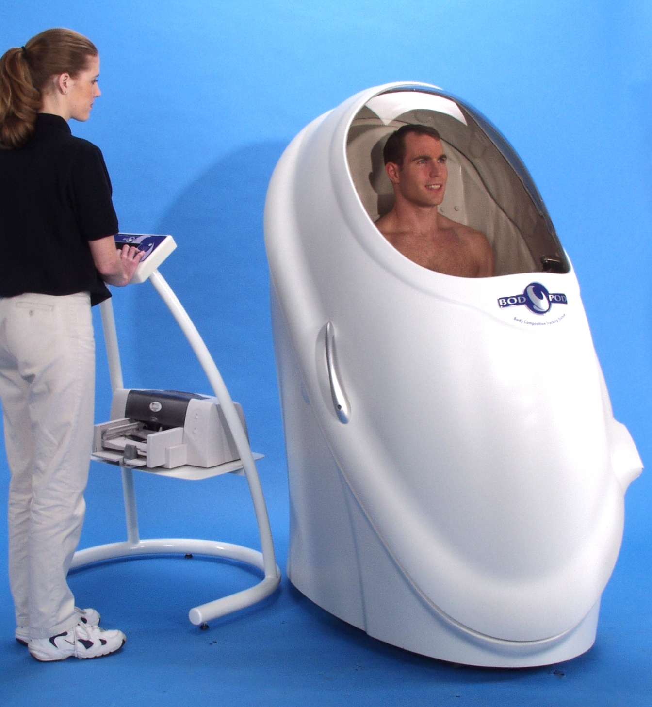 body pod medição da gordura corporal.