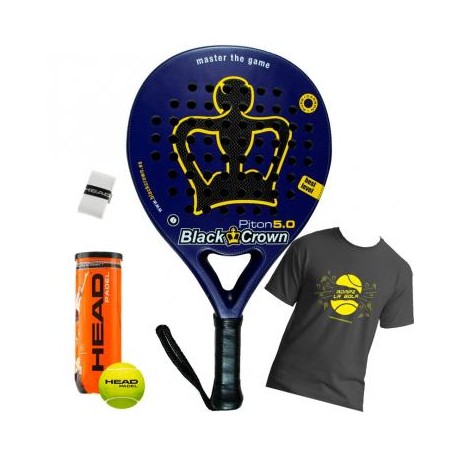 PALA DE PADEL DE CONTROL PALA BLACK CROWN PITON 5.0 2017