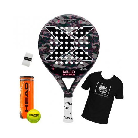 PALA DE PADEL DE CONTROLO NOX ML10 PRO CUP SURVIVOR GRIS 2019