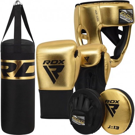 RDX J13 KIDS Set De Guantes De Boxeo, Saco De Boxeo, Casco Y Manoplas De Enfoque