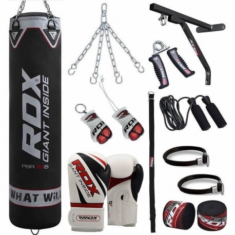 RDX Saco de Boxe Conjunto com luvas de ginástica na Casa 17 Pzas