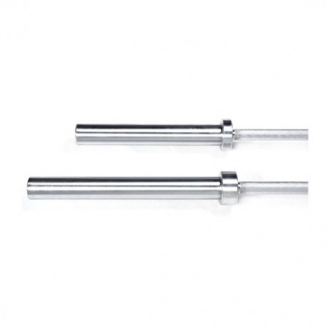 Olympic bar 2 meters - 15 kg and 450 kg & grip 25 mm silver