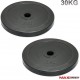 SET DISCOS OLÍMPICOS NEGROS 50 MM DIÁMETRO 30 KG