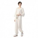 KSUA Damen Tai Chi Uniforme Kung Fu Chino Kleidung Martial Cotton Arts Kostüm für Kungfu Taichi Zen Musik und Musik 