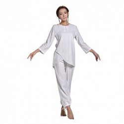 KSUA Women's Martial Arts Uniform Kung Fu Cotton Clothes Tai Chi Exercise Costume with Three Cua Blades