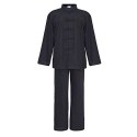 Laciteinterdite Men Tai chi Uniform Martial Arts, Clothes Kung Fu and Qi Gong Cotton and Black Linen