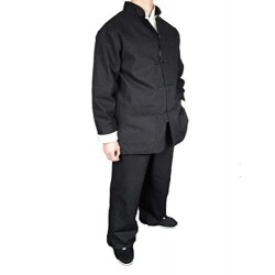 Linho premium preto kung fu marcial artes taichi uniforme terno XS-XL ou feito por alfaiate 101