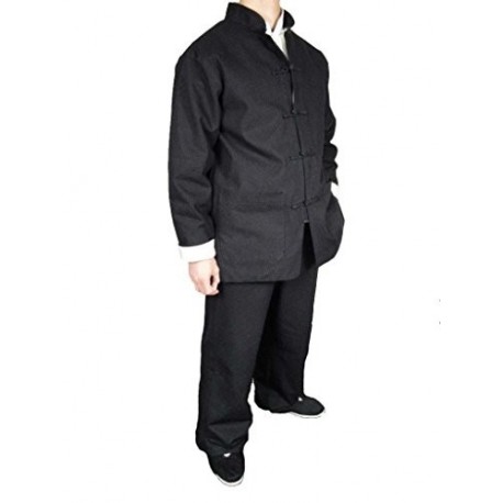 Prima Lino Negro Kung Fu Artes Marciales Taichi Traje Uniforme XS-XL o Hecho por Sastre 101