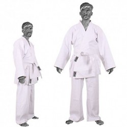 TurnerMAX - Karate Kimono Martial Arts Cotton TAE KWON DO Uniform Kids Jiu Jitsu Gi Judo Kids Adults White Clothes 1