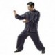 KSUA Hombres Tai Chi Uniforme Kung Fu Chino Ropa algodón para Artes Marciales Zen, Rojo Oscuro EU L/Etiqueta XL