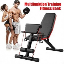 TRIBESIGNS WEIGHT BENCH, FOLDING ROPE TRAINING BENCH, AJOTABLE FOR ABDOMINALS, INCLINED BENCH,