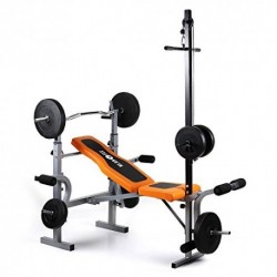 KLARFIT ULTIMATE GYM 3500 BANC D'ENTRAÎNEMENT MULTIFONCTION DISPOSITIF DE MOCULATION, TANNEUR DE BRAS ET JAMBES AJOTAB