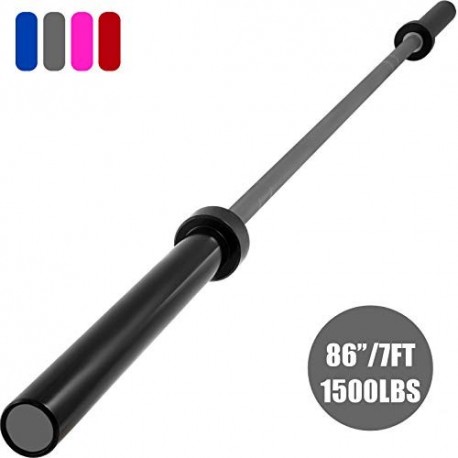 Frantools Barra de Pesas 20 KG Capacidad hasta 680KG para Placas Olímpicas de 50mm Barra olímpica 2.2M con Hebilla y Banda de