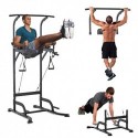 HOMCOM POWER TOWER MULTIESTATION MUSCULATION 5 IN 1 EJERCICIS DIP PULL-UP FLEXIONS AND ABDOMINALs 124X96X172-224C