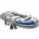 Intex - Barca inflable para 5 personas incluye bomba de inflar y palas de aluminio, 366 x 168 x 43 cm , color gris y azul