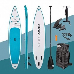 GLORY BOARDS - JUEGO DE TABLA DE SURF DE 120 CON TABLA DE SURF DE SURF, TABLA DE TOURING RÁPIDA, ESTABLE Y ROBUSTA, SOPORT