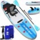 Tabla Hinchable Paddle Surf Sup Paddel Surf Bomba, Asiento de Kayak, Almohadilla integrada, Aleta Desprendible, Doble remo aj