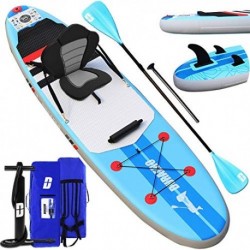 Tabla Hinchable Paddle Surf Sup Paddel Surf Bomba, Asiento de Kayak, Almohadilla integrada, Aleta Desprendible, Doble remo aj