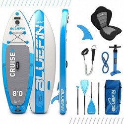 PAQUETE DE SUP BLUEFIN CRUISE | TABLA DE PADDLE SURF HINCHABLE | 15CM DE ESPESOR |REMO DE FIBRA DE VIDRIO |KIT DE CONVERSIÓN