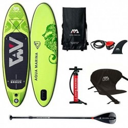 Aqua Marina Sup Board Stand Up Paddle AQUAMARINA Breeze 2019 - Tabla de Surf Hinchable 275 x 76 x 12 cm, con Asiento de Kaya