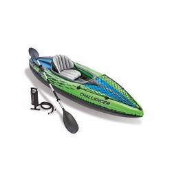 INTEX 68305NP - KAYAKS DE SPORT EN KAYAK GONFLABLE, 1 PERSONNE, 100 KG, PVC, 274 X 76 X 33 CM, NOIR, VERT