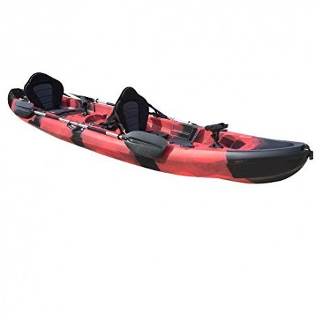 Cambridge Kayaks ES, Sun Fish TÁNDEM SÓLO 2 + 1,Negro Y Rojo, RIGIDO