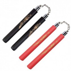 GOBESTY NUNCHAKU ADULTE FORMATION, 2 PAIRES NUNCHAKUS MOUSSE, NUNCHAKUS PROFESSIONNELS, NUNCHAKUS ENFANT AVEC CHAÎNE D'ADHÉRENCE