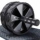 Amonax - Rodillo de rueda para abdominales con alfombrilla grande para ejercitar abdominales, doble rueda con modos de entren