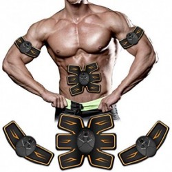 ROOTOK Electroestimulador Muscular, Abdominales Cinturón, Estimulador Muscular Abdominales, EMS Ejercitador del Abdomen/Brazo