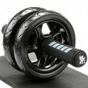 H&S AB AB ABDOMINAL EXERCISE ROLLER WITH EXTRA THICK KNEE PAD MAT - BODY FITNESS STRENGTH TRAINING MACHINE AB WHEEL GYM TOOL