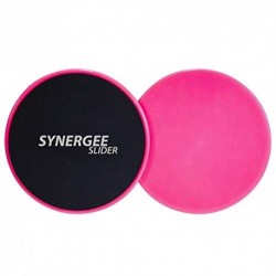 IHEARTSYNERGEE POWER PINK CORE SLIDERS. USO DE DOBLE CARA EN ALFOMBRAS O PISOS DE MADERA DURA. EQUIPO DE EJERCICIO ABDOMINAL