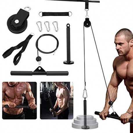 Riiai 9 unids Fitness DIY polea cable máquina sistema brazo bíceps tríceps Blaster fuerza mano entrenamiento equipo de entren