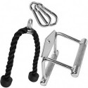 C.PSPORTS ROPE GAME FOR TRIPLETS OF 70 CM + PARALLEL STEEL HANDLE 14 CM + 2 CARABINERS OF 80 MM X 8 MM