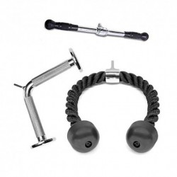 BAR TRICEPS 3PCS ALL THE ACCESSORIES OF THE LAT MACHINE, THE TRIGEMINO STRING, TRICEPS FITNESS BAR ACCESSOR