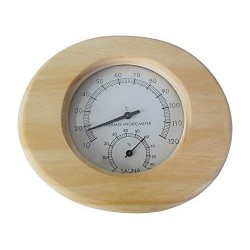 THERMOMETER UND HYGROMETER FÜR MASSIVHOLZSAUNA IN OVALER FORM