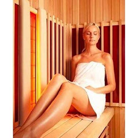 Sauna de madera maciza de 206 x 206 x 204 cm, infrarrojos con horno de sauna finlandesa