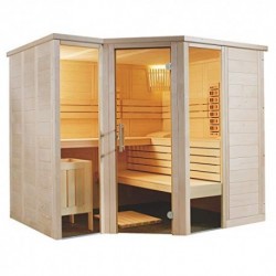 massivholzsauna esquina. 234 x 206 x 204 infrarrojos sauna finlandesa operativos