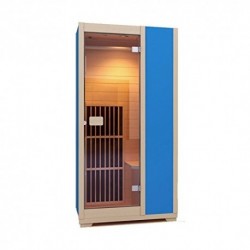 ZEN SAUNA INFRAVERMELHA BRILHANTEON - CABINE INFRAVERMELHA MODULAR, 1 PESSOA, HEMLOCK MADEIRA CANADENSE AZUL