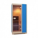 ZEN SAUNA INFRAROUGE LUMINEUX - CABINE INFRAROUGE MODULAIRE, 1 PERSONNE, HORLOGÈRE EN BOIS BLEU CANADIEN