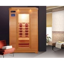 SAUNA INFRAVERMELHO 120X115 DUAS PESSOAS COM CROMOTERAPIA E PAINEL DE CONTROLE DUPLO