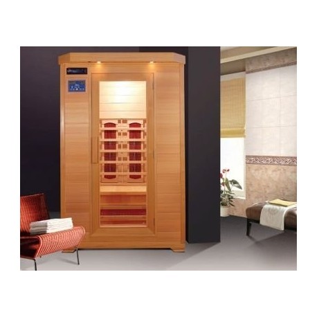 Sauna de infrarrojos 120x115 dos personas con Cromoterapia y doble panel de control