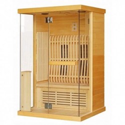 BAGNO SAUNA INFRAROSSA ITALIANA PER DUE PERSONE 123.6 X 103.6 CM CON CONNESSIONE RADIO CROMOTERAPIA OB