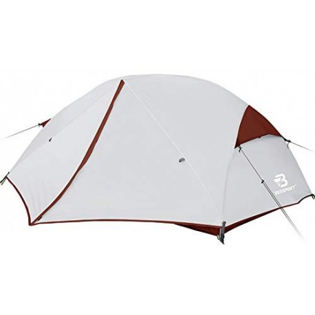 Bessport Tienda de Campaña 3-4 Personas Ligero con Dos Puertas A Prueba de UV/Viento Fuerte/Lluvia para Trekking, Campamento,