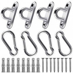 Melhor placa olho 4pcs e carabiner 4pcs - 4.5x1,5cm ganchos de teto de aço inoxidável 5x2, 2cm com mosquetão para cu