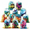 BeebeeRun 12pcs Mochilas Dinosaurio Cuerdas sacos para meninos meninas,Mochila com sacos de festa Cordón Saco de Depor