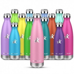 KollyKolla Botella de Agua Acero Inoxidable, Termo Sin BPA Ecológica, Botellas Termica Reutilizable Frascos Térmicos para Niñ