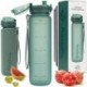 Hydracy Botella de Agua 1 Litro con Marcador de Tiempo - Sin BPA con Filtro de Infusión de Frutas - Antigoteo y sin Sudor - I