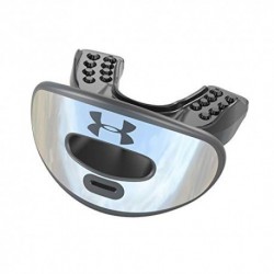 UNDER ARMOUR - PROTECTOR BUCAL PARA FÚTBOL, ADULTO, PLATEADO CROMADO