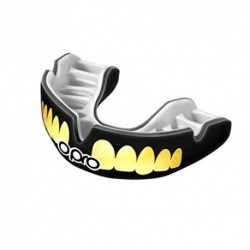 OPRO Power-Fit Mouthguard | Protector de Goma para Rugby, Hockey, MMA 10 años o más - Dientes - Oro/Negro 