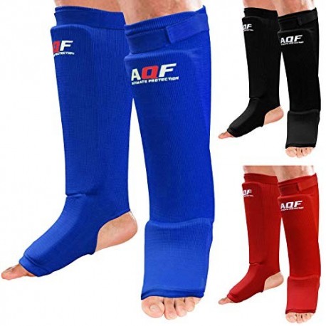 AQF espinilleras Kick Boxing de Espuma con Almohadilla de Tela elástica Soportes Protectores para Boxeo Protectores para pier